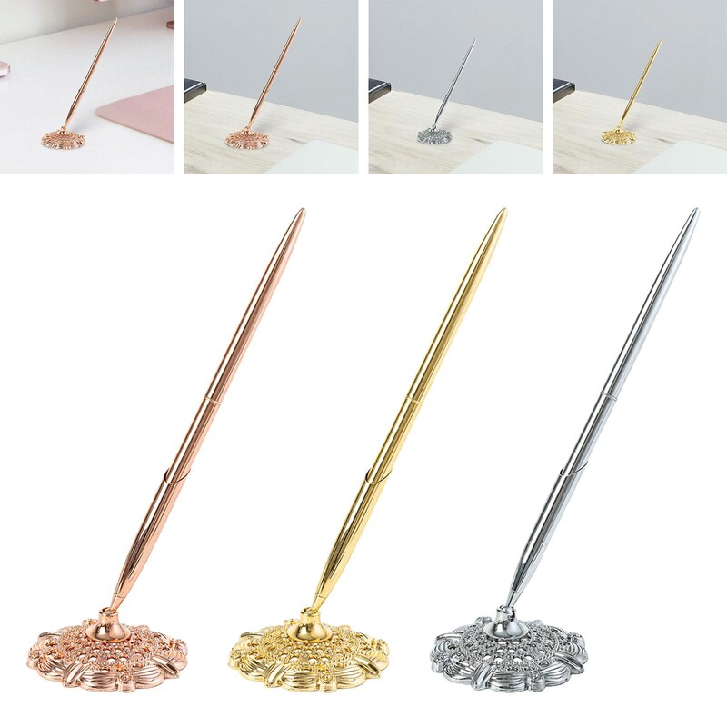 Lagana kreativna olovka za vjenčanje s metalnim postoljem za olovke Luksuzna stolna kemijska olovka za potpisivanje za poslovne događaje u kućnom uredu