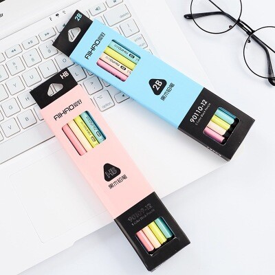 12kom/Partija crne i pastelne olovke Wood Standard 2B ili HB olovke za crtanje Uredski školski pribor