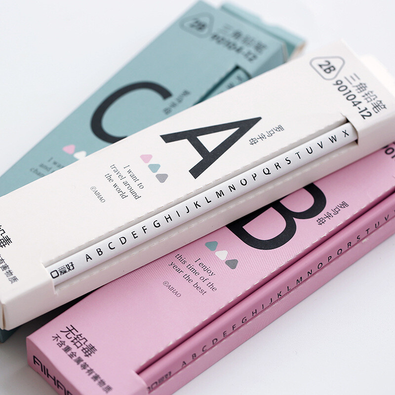 12kom/Partija crne i pastelne olovke Wood Standard 2B ili HB olovke za crtanje Uredski školski pribor