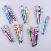 DIY kemijske olovke s perlama Životinja s crtanim crtama Koala Slon Silikonska olovka s perlama Šarena plastična višenamjenska kemijska olovka