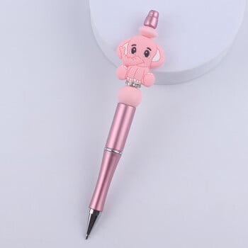 DIY Bead Ballpoint Pens Cartoon Animal Koala Elephant Silicone Beaded Pens Πολύχρωμο πλαστικό πολυλειτουργικό στυλό