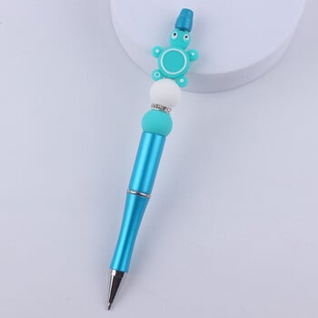 DIY Bead Ballpoint Pens Cartoon Animal Koala Elephant Silicone Beaded Pens Πολύχρωμο πλαστικό πολυλειτουργικό στυλό