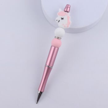 DIY Bead Ballpoint Pens Cartoon Animal Koala Elephant Silicone Beaded Pens Πολύχρωμο πλαστικό πολυλειτουργικό στυλό