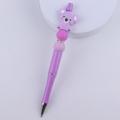 DIY kemijske olovke s perlama Životinja s crtanim crtama Koala Slon Silikonska olovka s perlama Šarena plastična višenamjenska kemijska olovka