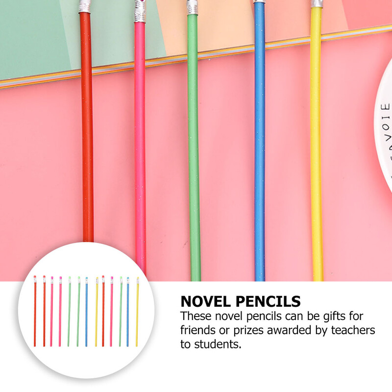 20 бр. Студентски меки гъвкави моливи Необичайни подаръци Подаръци Готини забавни Огъваеми детски вкусове Постоянно сгъваеми
