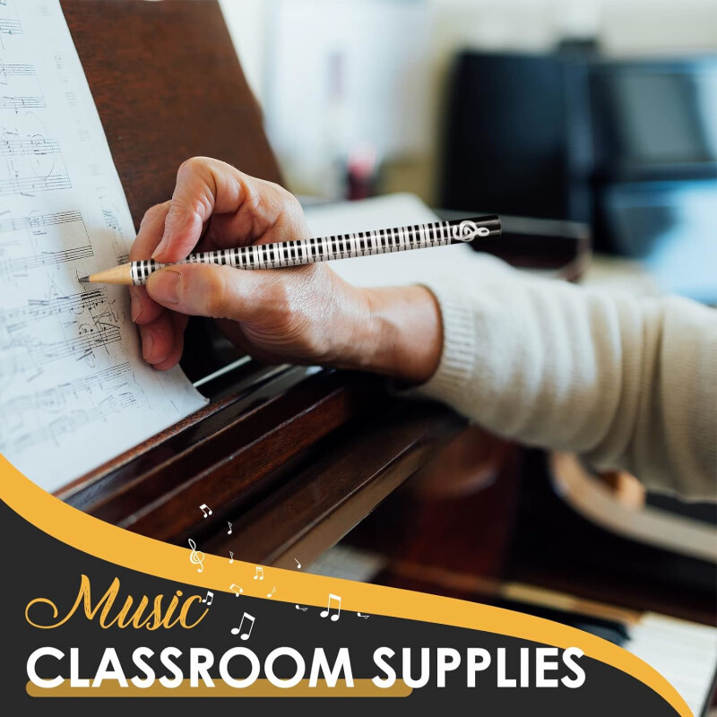 10 бр. Молив за музикални ноти Музикални дървени моливи, Моливи за клавиатура на пиано, Подарък за деца с пиано и музикално парти, Офисни материали