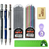 2,0 mm set mehaničkih olovaka 2B automatske olovke s ulošcima u boji/crne boje za nacrte crteža, izradu, umjetničke skice