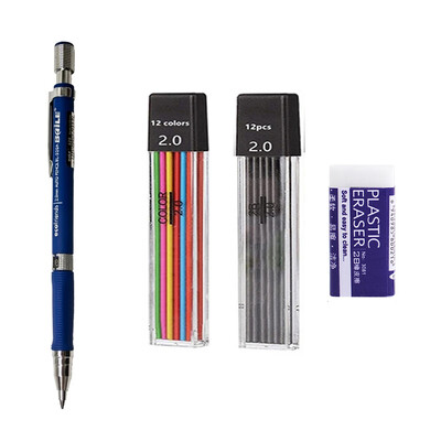2,0 mm set mehaničkih olovaka 2B automatske olovke s ulošcima u boji/crne boje za nacrte crteža, izradu, umjetničke skice
