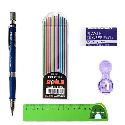 2,0 mm set mehaničkih olovaka 2B automatske olovke s ulošcima u boji/crne boje za nacrte crteža, izradu, umjetničke skice