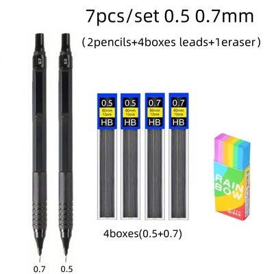 Креативен комплект метални механични моливи с нисък център на тежестта 0,3 0,5 0,7 0,9 2,0 Автоматичен молив Олово Арт Скица Рисуване Писане