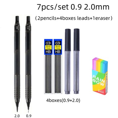 Креативен комплект метални механични моливи с нисък център на тежестта 0,3 0,5 0,7 0,9 2,0 Автоматичен молив Олово Арт Скица Рисуване Писане