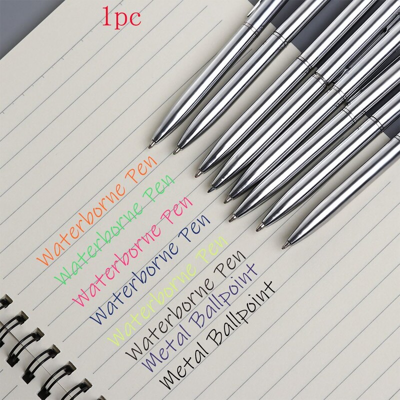 1PC prijenosna mini vodena metalna kemijska olovka Višebojna punjenja Olovka s potpisom Alat za pisanje Uredski školski pribor