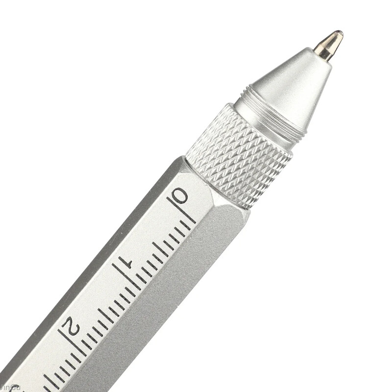 Mini višenamjenska kemijska olovka Stylus od legure s odvijačem Alat za zaslon osjetljiv na dodir Privjesak za ključeve 6-u-1 prijenosne mjerne olovke