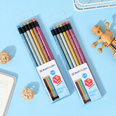 12 kom. HB olovke, metalik boja, metalik prethodno naoštrene olovke za povratak u školu, slatke zabavne olovke za djecu, djevojčice, učenice, učiteljice