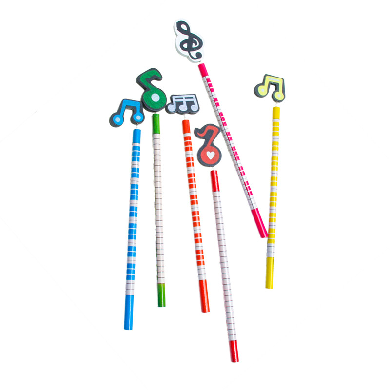 12 Buc Fata Copii Creioane de Craciun Note muzicale Creioane tematice bambus????? cu Leads