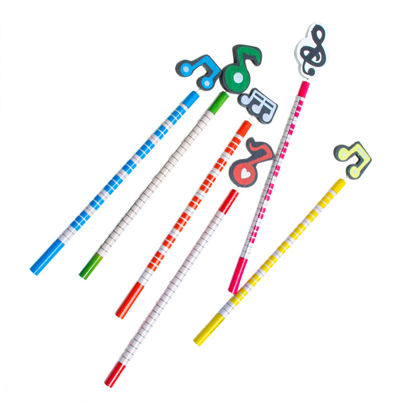 12 Buc Fata Copii Creioane de Craciun Note muzicale Creioane tematice bambus????? cu Leads