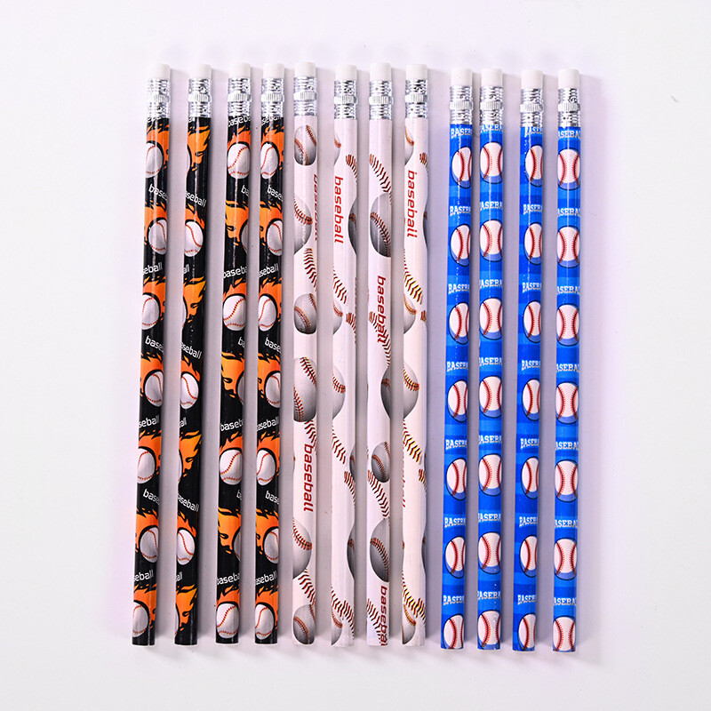 12 бр. Футболни дървени моливи Детска футболна спортна тема Сувенири за парти за рожден ден Момче Обратно на училище Подарък Пинята Пълнители Консумативи