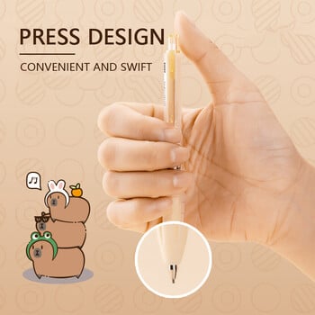 4 τμχ/Σετ Kawaii Capybara Automatic Pencil Cute 0,5mm Μαύρο Μόλυβδο γραφής με μαλακή αφή Μηχανικά μολύβια Μαθητικής Σχολής Γραφικής ύλης