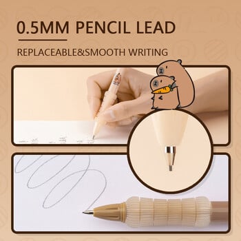 4 τμχ/Σετ Kawaii Capybara Automatic Pencil Cute 0,5mm Μαύρο Μόλυβδο γραφής με μαλακή αφή Μηχανικά μολύβια Μαθητικής Σχολής Γραφικής ύλης