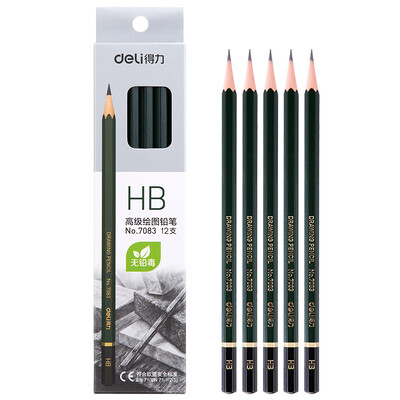 Deli 12 kom/set Olovka za crtanje 2B HB Grafitne ugljene olovke za pisanje skica za djecu početnike Likovni pribor Alati za slikanje