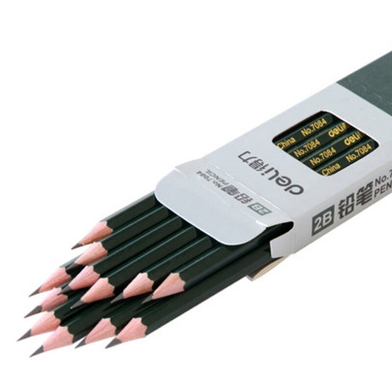 Deli 12 kom/set Olovka za crtanje 2B HB Grafitne ugljene olovke za pisanje skica za djecu početnike Likovni pribor Alati za slikanje