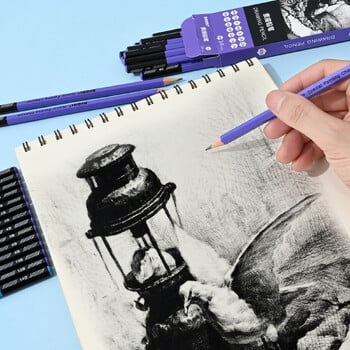 14Pcs Professional Sketch Σετ Μολύβι 4H 2H H HB B 2B 3B 4B 5B 6B 8B 10B 12B 14B Graphite Art Painted Hand-Pained Pen School Graphite