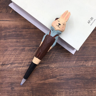 1 KOM Ručno izrađene drvene olovke s izrezbarenim životinjama Gel olovke za pisanje Crtanje Školski pribor za djecu Novost Božićni poklon Igračke