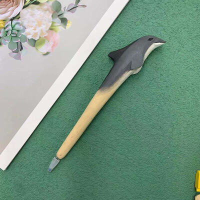 1 KOM Ručno izrađene drvene olovke s izrezbarenim životinjama Gel olovke za pisanje Crtanje Školski pribor za djecu Novost Božićni poklon Igračke