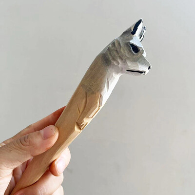 1 KOM Ručno izrađene drvene olovke s izrezbarenim životinjama Gel olovke za pisanje Crtanje Školski pribor za djecu Novost Božićni poklon Igračke