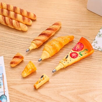 1PC Novelty Simulation Bread Pizza Horn Ballpoint Pen Unique Craft Pen for Adsorption - Realistic Shape Fun and Functional