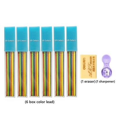 Set mehaničkih olovaka 2,0 mm 2B Automatske učeničke olovke s šiljilom Policama za olovke u boji Školske olovke Kawaii Cute Printery