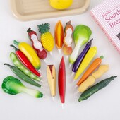 Творческа химикалка със симулация на зеленчуци и плодове Магнитна бързосъхнеща гел химикалка 0,7 mm Черно мастило Писалка с подпис Училищен офис