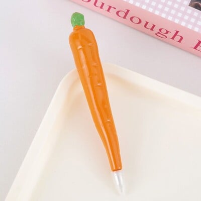 Творческа химикалка със симулация на зеленчуци и плодове Магнитна бързосъхнеща гел химикалка 0,7 mm Черно мастило Писалка с подпис Училищен офис