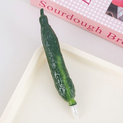 Творческа химикалка със симулация на зеленчуци и плодове Магнитна бързосъхнеща гел химикалка 0,7 mm Черно мастило Писалка с подпис Училищен офис