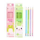 12 бр. / Партида Дървен молив HB Молив с гумичка Детски молив за рисуване Училищни канцеларски материали