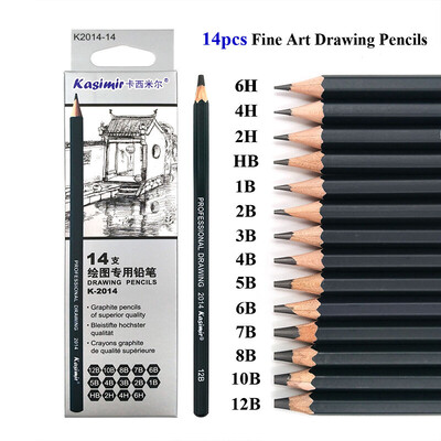 14 db/doboz Grafit ceruza Professzionális rajz Vázlat Fa ólomceruza készlet 6H 4H 2H HB B 2B 3B 4B 5B 6B 7B 8B 9B 10B 11B 12B