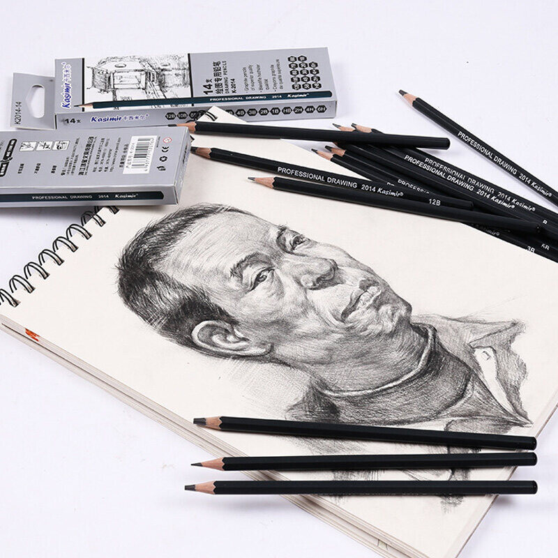14kom/kutija Grafitne olovke Profesionalni set drvenih olovaka za crtanje skica 6H 4H 2H HB B 2B 3B 4B 5B 6B 7B 8B 9B 10B 11B 12B