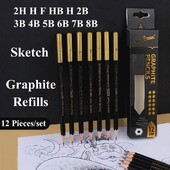 12 kom/kutija Drvene olovke s olovkom 2H-8B Visokokvalitetno umjetničko crtanje Specifična grafitna jezgra Skiciranje Pisanje Crtanje pribor za pisanje