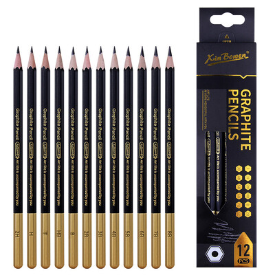 12 kom/kutija Drvene olovke s olovkom 2H-8B Visokokvalitetno umjetničko crtanje Specifična grafitna jezgra Skiciranje Pisanje Crtanje pribor za pisanje