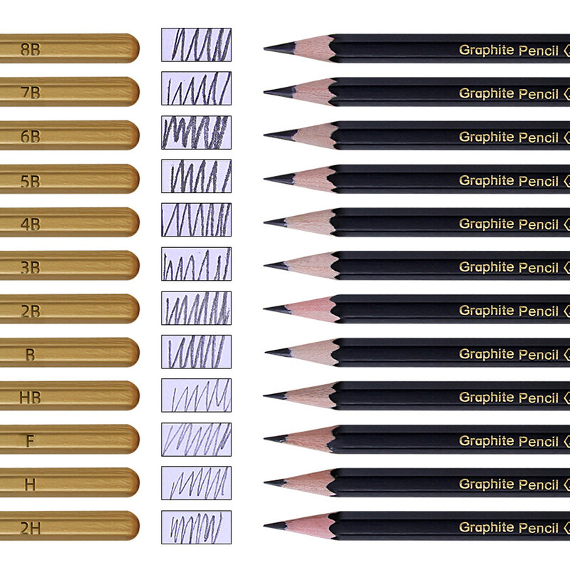 12 kom/kutija Drvene olovke s olovkom 2H-8B Visokokvalitetno umjetničko crtanje Specifična grafitna jezgra Skiciranje Pisanje Crtanje pribor za pisanje