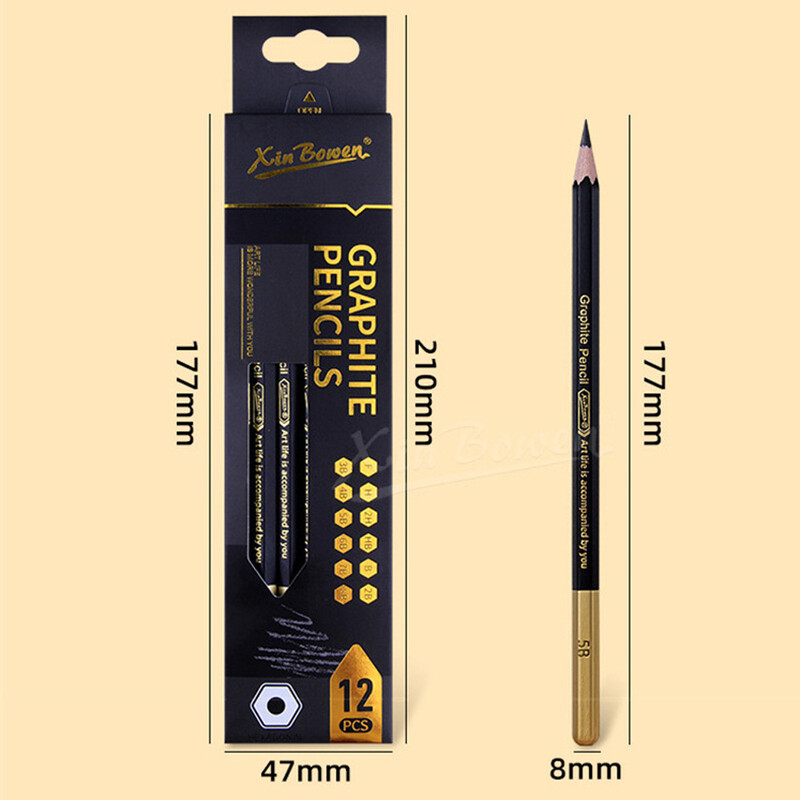 12 kom/kutija Drvene olovke s olovkom 2H-8B Visokokvalitetno umjetničko crtanje Specifična grafitna jezgra Skiciranje Pisanje Crtanje pribor za pisanje