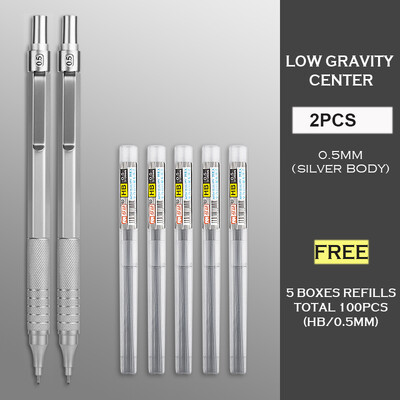 M&G 0,5/0,7 mm set metalnih automatskih olovaka, mehanička olovka za crtanje, HB grafitna olovka za školski pribor