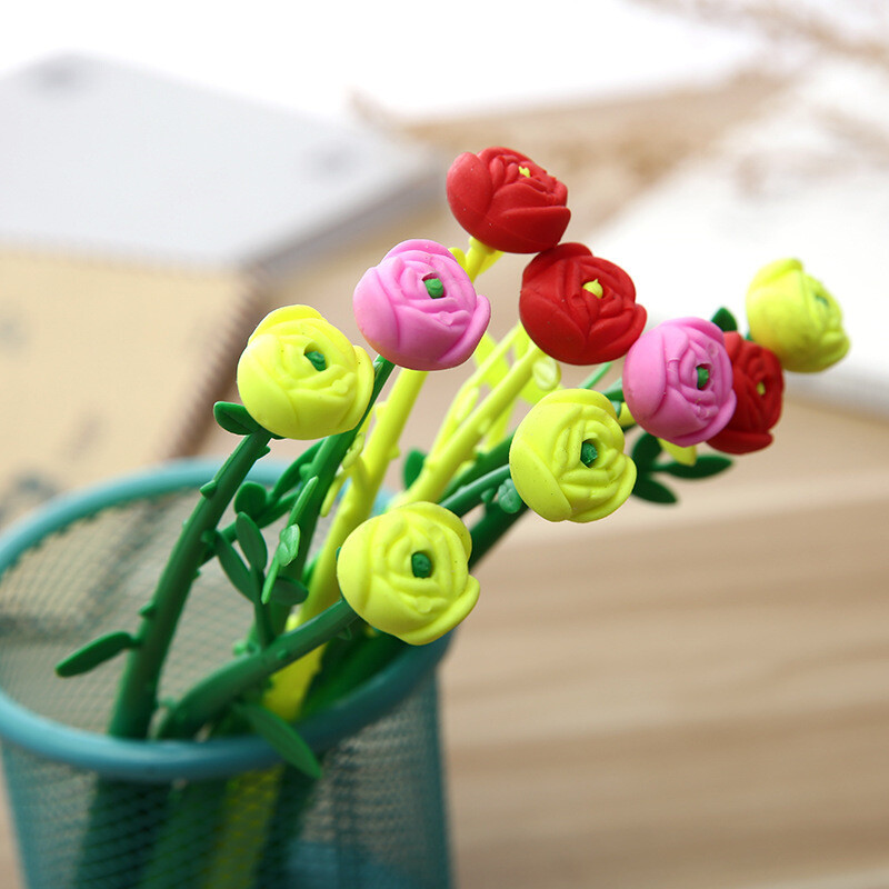 1 gabalas Kūrybingas mielas Kawaii rožių gėlių želė rašiklis augalo dekoravimo raštinės reikmenys mokyklos biuro reikmenys Graži Ellen Brook