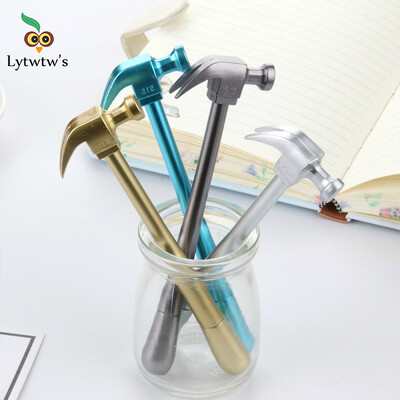 1 τεμ Lytwtw`s Metallic Hammer Tools Stationery Creative Gel Pen Simulation School Αναλώσιμα γραφείου Χαριτωμένο αστείο δώρο Kawaii