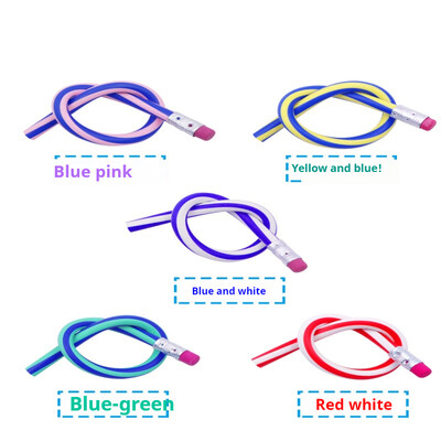 5 komada fleksibilne meke olovke, šarene savitljive olovke, čarobne savitljive olovke s gumicom za dječje darove i nagrade