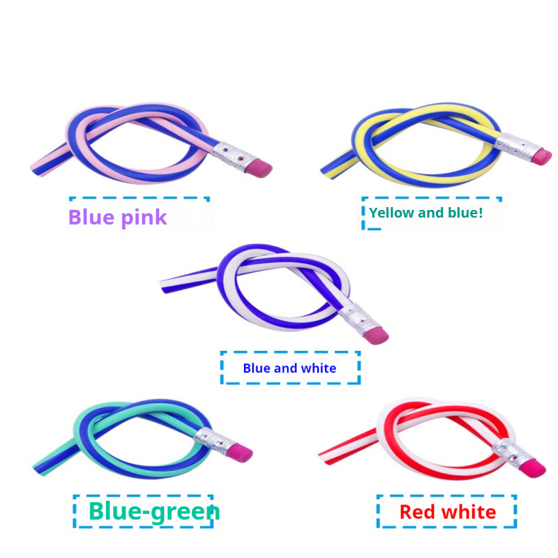 5 komada fleksibilne meke olovke, šarene savitljive olovke, čarobne savitljive olovke s gumicom za dječje darove i nagrade