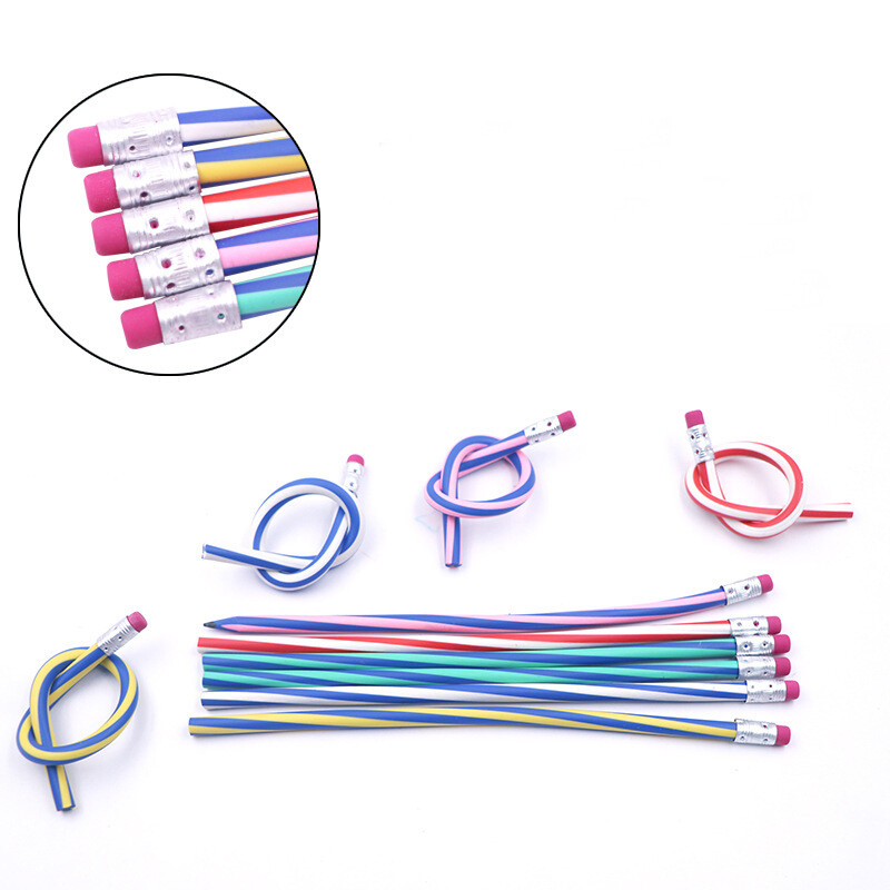 5 komada fleksibilne meke olovke, šarene savitljive olovke, čarobne savitljive olovke s gumicom za dječje darove i nagrade