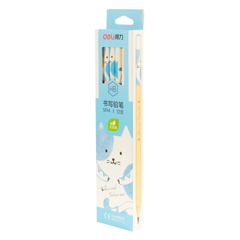 12 бр./лот сладка котка, шестоъгълна HB, стандартен дървен молив, ученически канцеларски материали, моливи за писане, рисуване, училищни офис консумативи, европейски