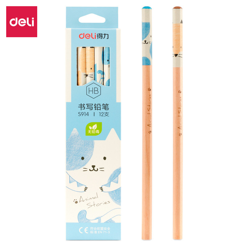 12 бр./лот сладка котка, шестоъгълна HB, стандартен дървен молив, ученически канцеларски материали, моливи за писане, рисуване, училищни офис консумативи, европейски