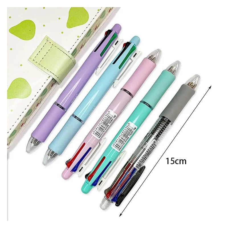 5 в 1 многоцветни химикалки 4 цвята химикалки 1 автоматичен молив с гумичка за училищни канцеларски принадлежности Канцеларски материали